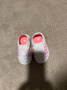 adidas Kids White and Pink Water Clogs
